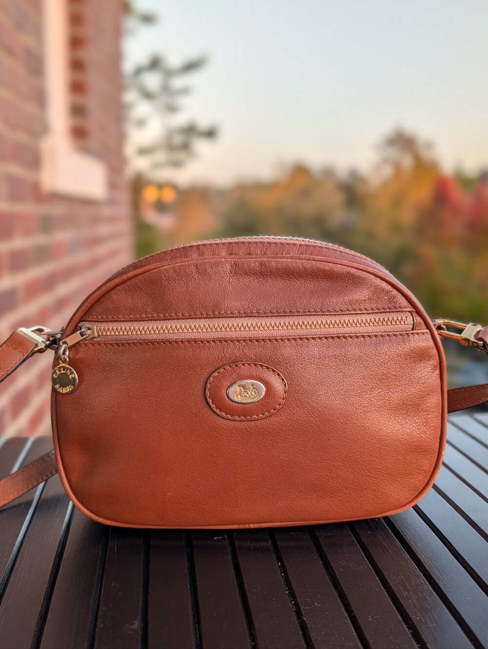 Vintage Celine Paris Brown Leather  Shoulder/ short Crossbody Bag Made in Italy - Picture 2 of 16